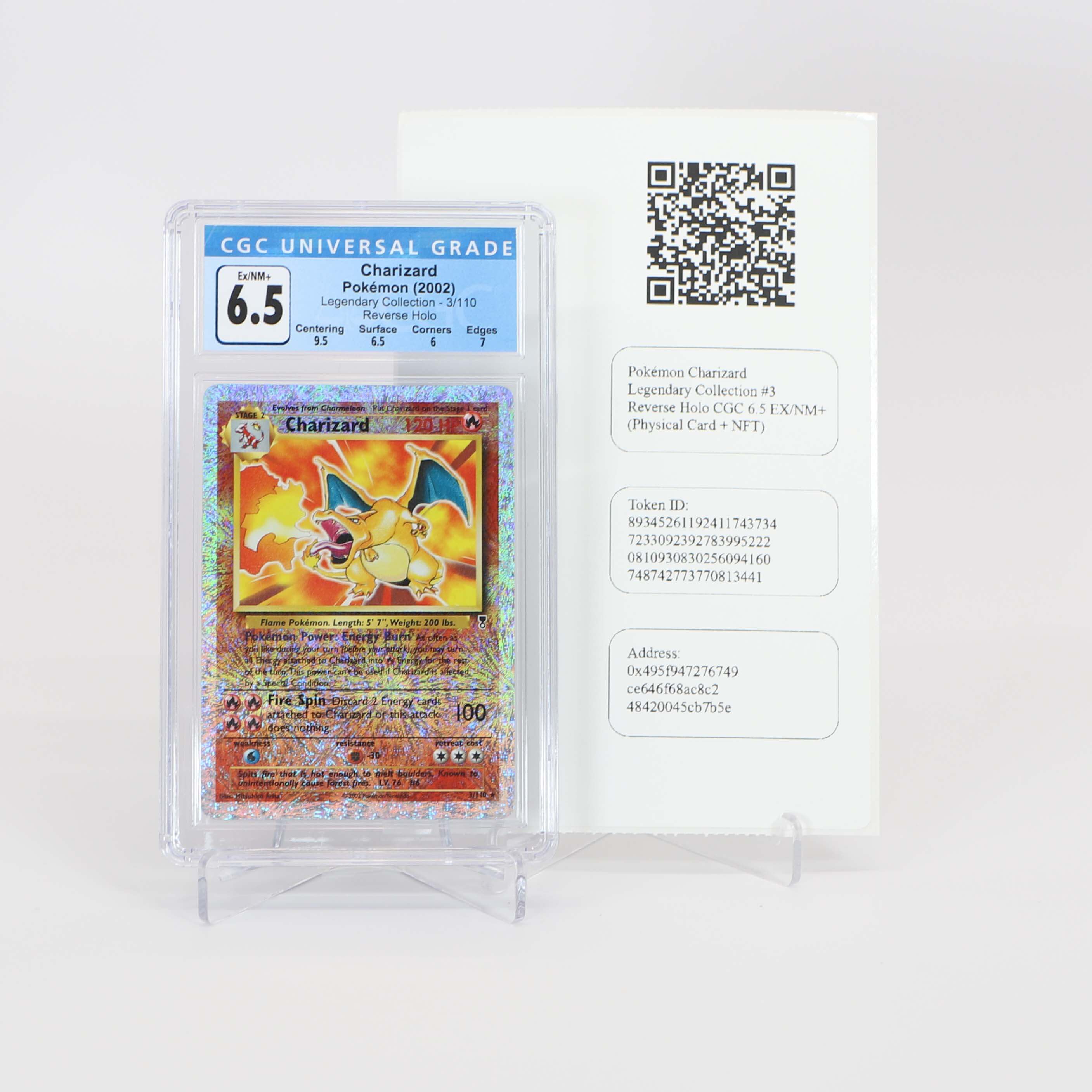 Pokémon Charizard Legendary Collection #3 Reverse Holo CGC 6.5 EX/NM+ 
