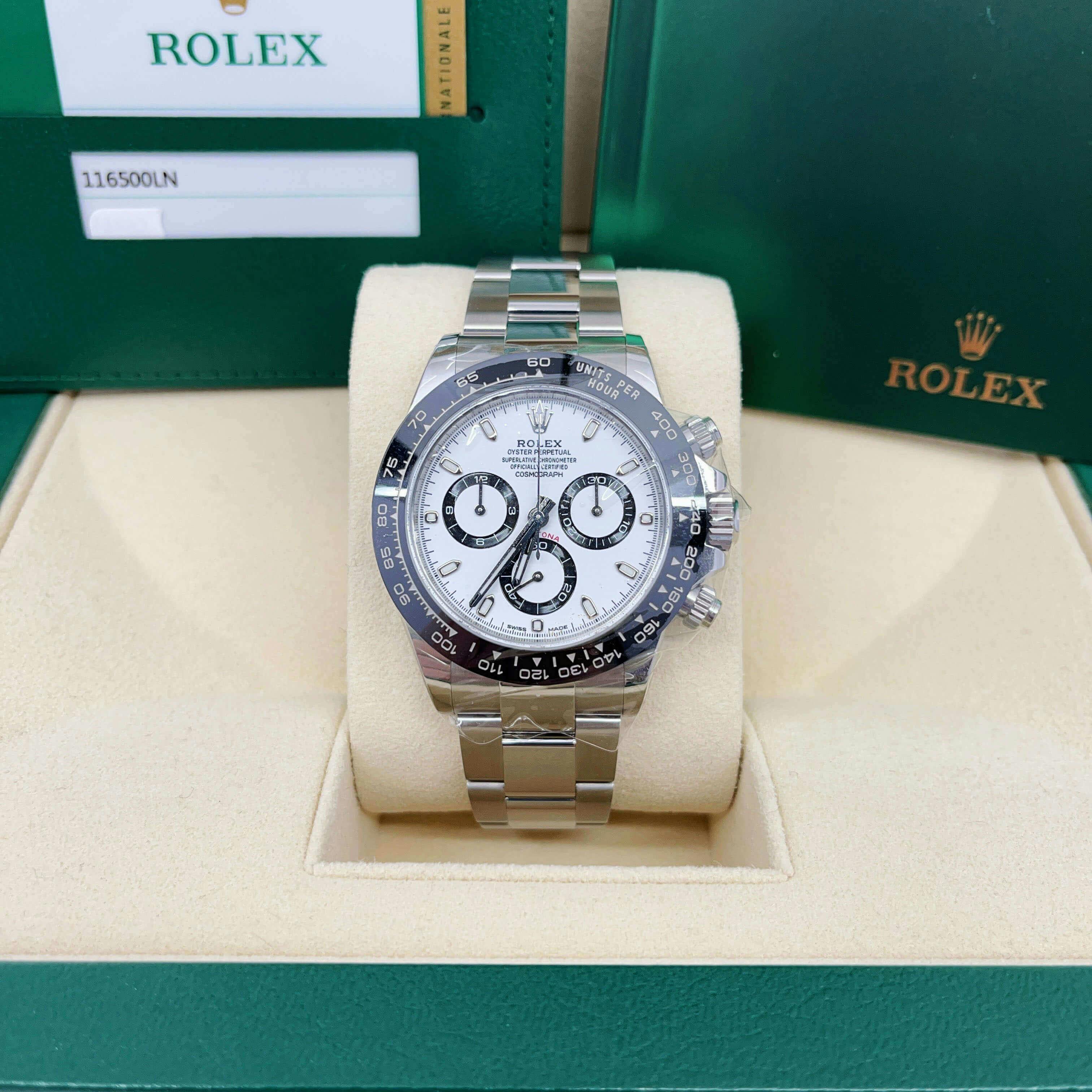 Rolex 116500LN Cosmograph Daytona with White Face Excellent 